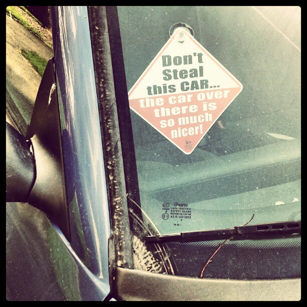 Instagram: "Ikke stjel bilen min"
